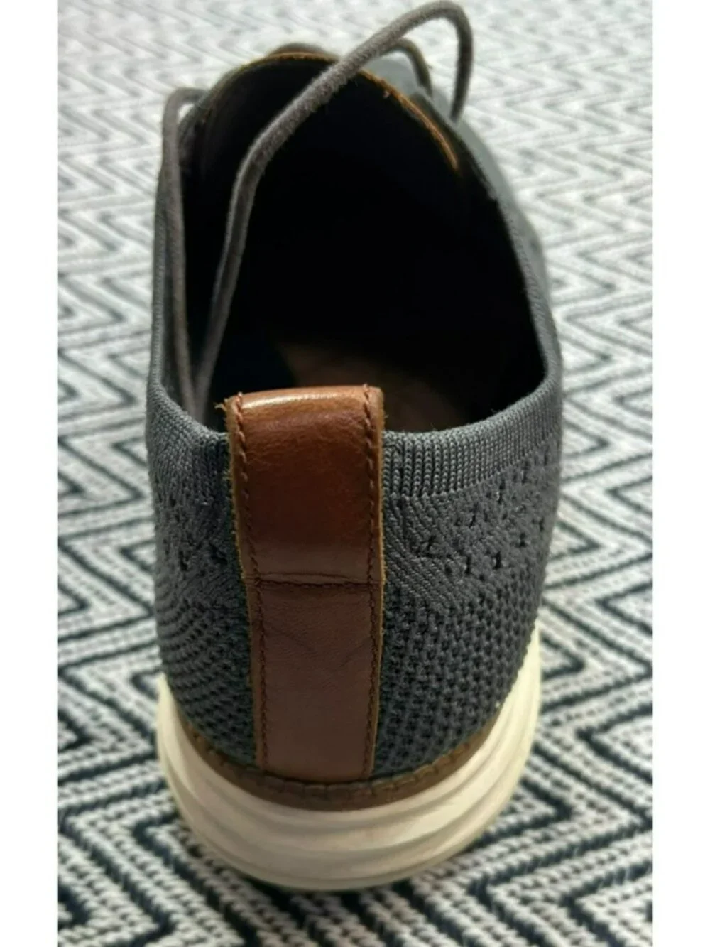 Cole Haan Mens Original Grand Wingtip Oxfords Gray Knit US 11 Lightweight Pre-Ow